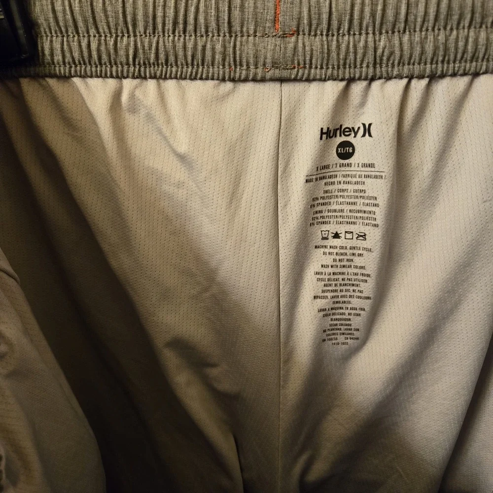 Hurley‎ Men's X-Large Red Hang Ten Hand Symbol Print Elastic Waist Swim Shorts